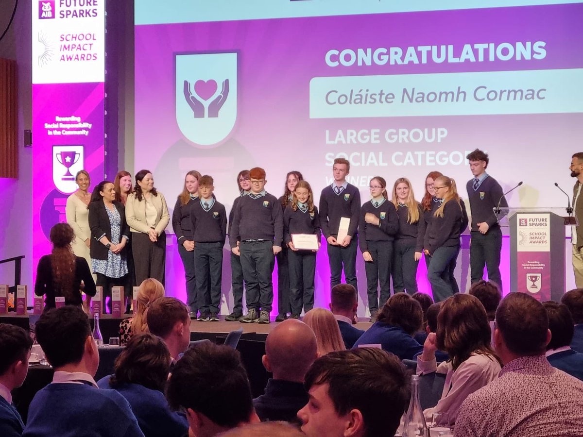 Congratulations to the staff, students and the wider community at CNC who won the large group social category award for their entry Croílár na Comharsanachta- Heart of the Neighbourhood, at the AIB future sparks awards. #AIBFutureSparks @AIBIreland #community