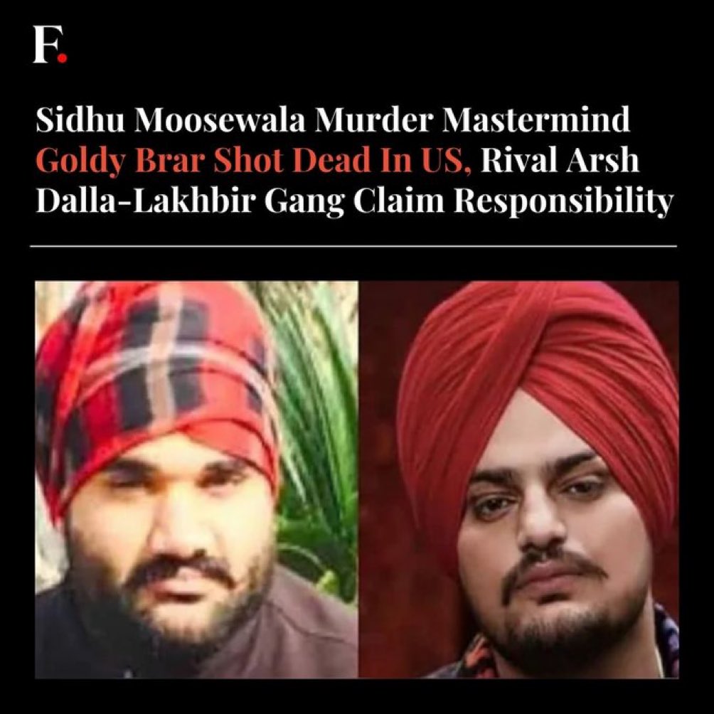 Breaking News : In the murder case of Punjabi Singer Sidhu Moosewala : 1. The Mastermind Goldy Brar has been shot dead in USA as per reports. 2. Mansa court has rejeced all the arguments of all the Accused. Court has framed charges against 27 accused including Lawrence Bishnoi…