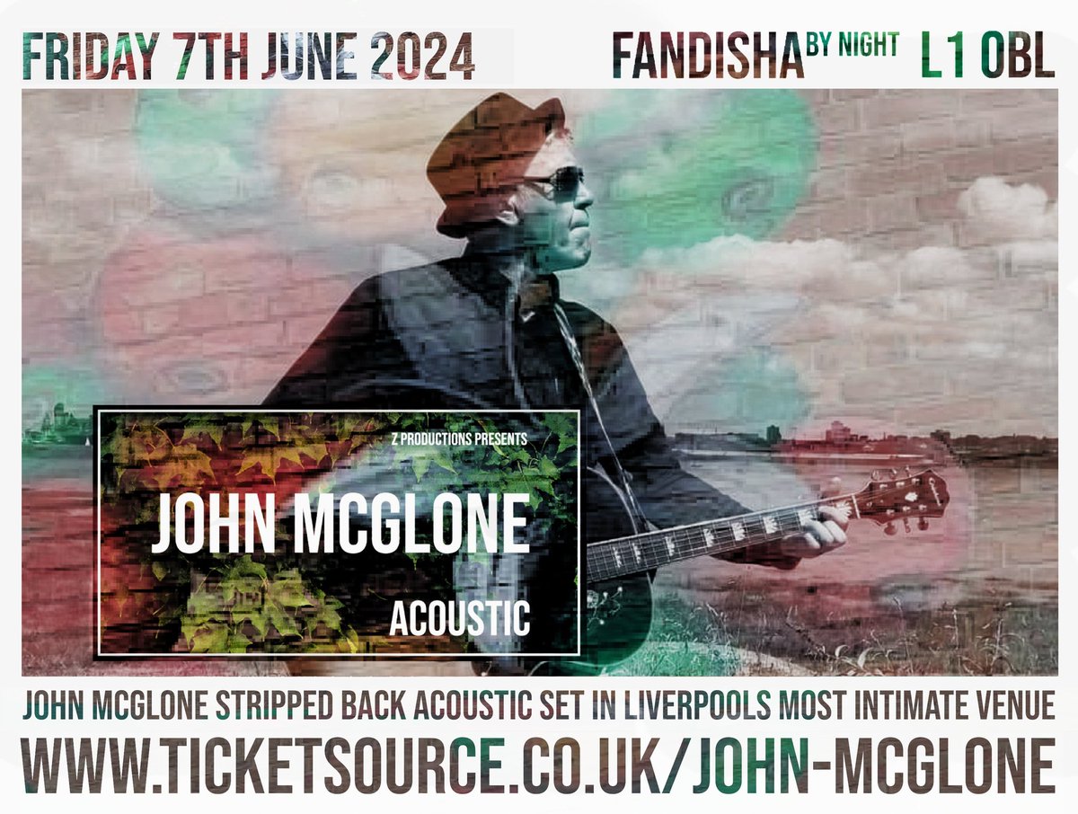 I’m doing the support at this John McGlone show on Friday 7th June and at a cracking venue too, @FandishaByNight in the #BalticTriangle in #Liverpool. Come on down. Come down early 🤠 ticketsource.co.uk/whats-on/merse…