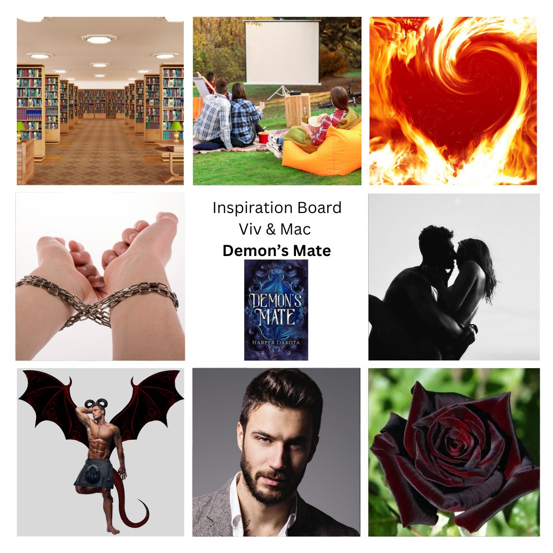 My inspiration board for Demon's Mate.
I couldn't find a sexy demon image, so I made my own. Not quite perfect, but I think it gets the idea across a little bit. 😉
mybook.to/Demons_Mate
#paranormalromancebooks #demonromance  #fatedmates #newrelease
#standaloneromancebook