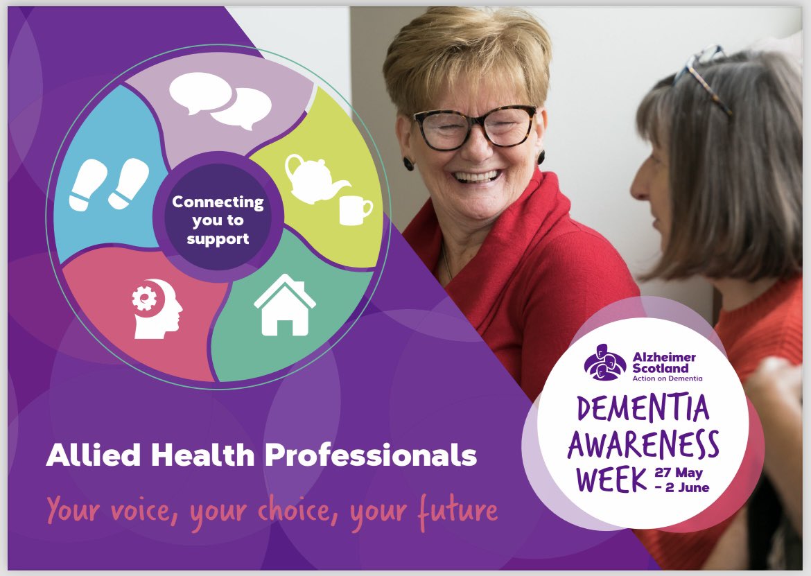 Our @AhpDementia community is getting ready for this years dementia awareness week in Scotland from 27 May until 2nd June 2024 : Your choice, your voice, your future 💜