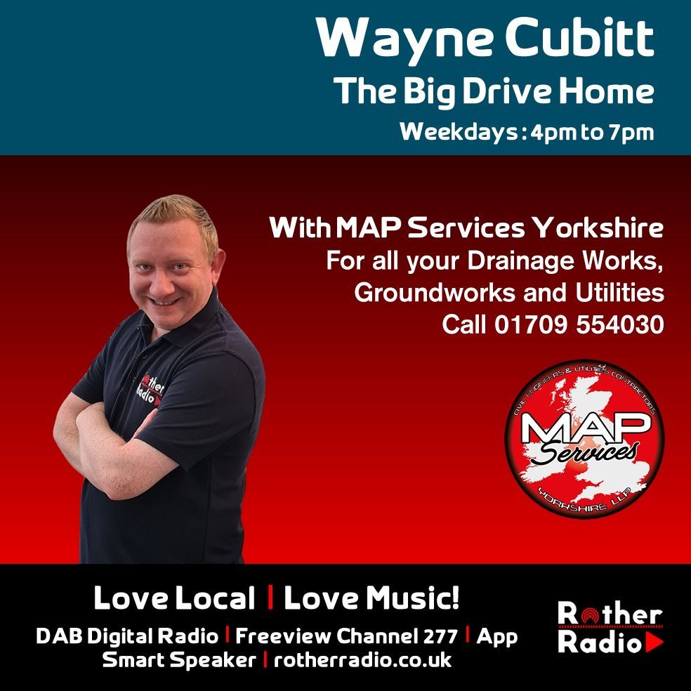 Join Wayne Cubitt weekday afternoons from 4pm with “The Big Drive Home” across Rotherham and Sheffield

Wayne will have the latest local news, events, checking the roads every 20 minutes plus the best variety of hits to get you home.

#localradio #rotherhamiswonderful #sheffield