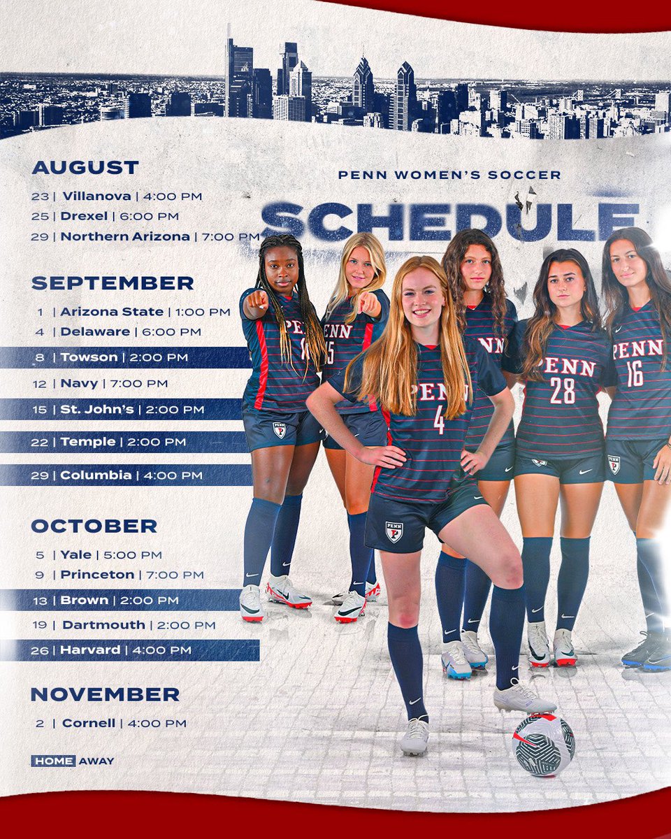 🚨𝙎𝘾𝙃𝙀𝘿𝙐𝙇𝙀 𝘼𝙉𝙉𝙊𝙐𝙉𝘾𝙀𝙈𝙀𝙉𝙏🚨

Our 2024 schedule is here

We can’t wait for the season to begin!

📰 tinyurl.com/3fvkkp6x

#FightOnPenn🔴🔵⚽️