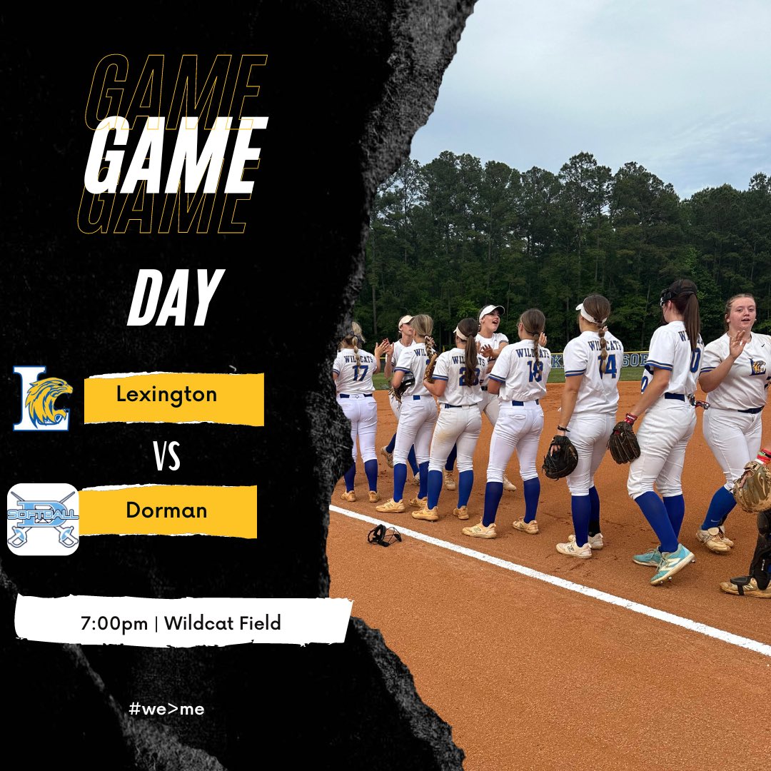 ⭐️Game Day ⭐️ 🆚 Dorman ⏰ 7:00 📍 Wildcats Softball Field 🎟️ $8.00 (online purchase ⬇️)) lexington1.hometownticketing.com/embed/all?tile… 🎫 SCHSL passes only 👜 Clear Bag Procedure 📺 📱💻 m.youtube.com/channel/UCr1jU… @EppsCoach