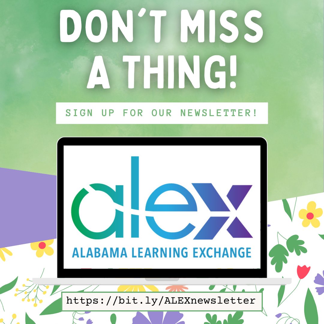TeachwithALEX's tweet image. Check your inbox for the May ALEX newsletter! 📬 Haven&apos;t signed up for our newsletter yet? Sign up now to stay up-to-date on all things ALEX ➡ bit.ly/ALEXnewsletter and check out our newsletter archive here ➡ bit.ly/ALEXarchive! 
#TeachWithALEX #ALSDEEdTech