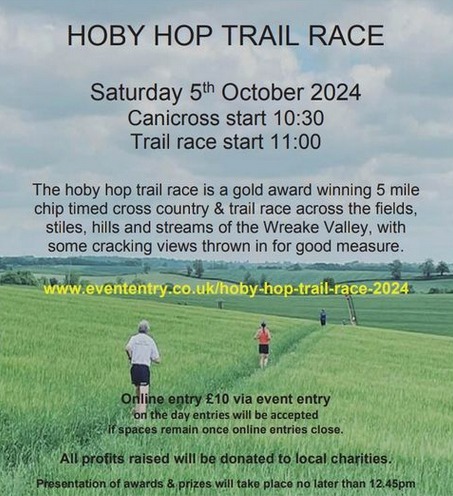 Elite trail runner, jogger or canix , it's £10! 
All proceeds to charity, beautiful part of Leics

#trailrunning #running #run #asfordby #wreake #belvoir #melton #hoby #charnwood #brooksby #Leicestershire #charity