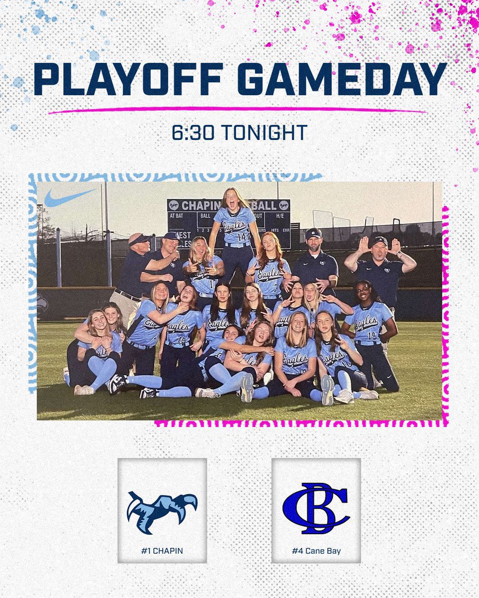 Road to State starts tonight at CHS! Let’s Go @chapinsoftball @palmetto76erawe @JeromeFleetwood @ChapinEagle