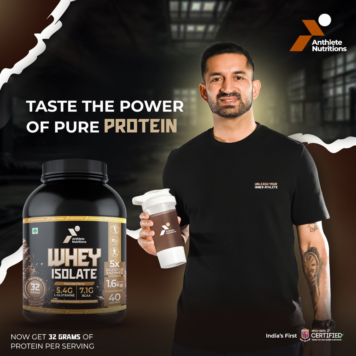 Experience the difference with  Anthlete Nutritions Whey Isolate – a delicious blend that not only satisfies your taste buds but also provides your muscles with the essential nutrients they need to thrive. 
#AnthleteNutritions #WheyIsolate #FitnessFuel