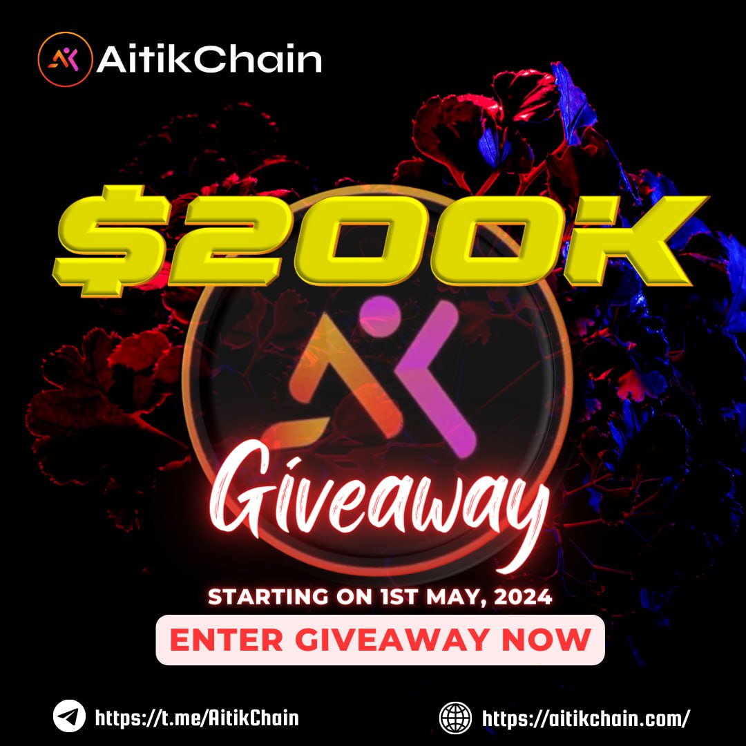 💧 AitikChain Airdrop 💧 🏆 Task: ➕ $190,000 worth of AITIK for all eligible participants. 👨‍👩‍👧 Referral: ➕ $10,000 worth of AITIK for top 20 referrers. 🔛 Airdrop Link & Information: t.me/AirdropStar/69… #cryptocurrency #Airdrop #Bitcoin #AitikChain #AITIK #Airdropstario