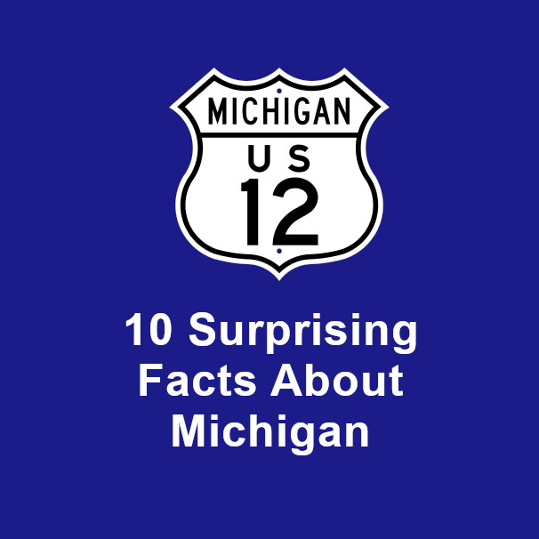 Discover 10 surprising facts about Michigan at FreeSpeedReads.com/michigan (#Michigan, #GreatLakes, #KelloggsCornFlakes, #Detroit, #DetroitWindsorTunnel, #Wolverine, #TheThumb, #UpperPeninsula, #LowerPeninsula, #MackinacIsland, #Kalamazoo)