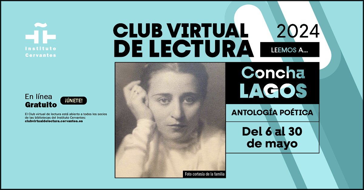 🟣En #mayo, leemos la #poesía de #ConchaLagos en el #clubvirtualdelectura del @InstCervantes.
Descubre cómo sus palabras tienen el poder de resonar en el corazón de cualquiera que haya experimentado amor, pérdida, alegría o desafíos en su vida.
➡clubvirtualdelectura.cervantes.es/club/en-2024-l…

#1DeMayo