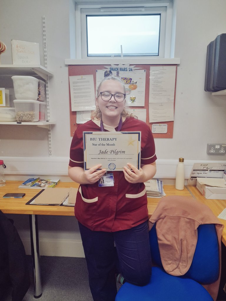 Brain Injury Unit π§ (@uhlbiu) on Twitter photo Well done to Jade Pilgrim (TSW) who won our Therapy Star of the Month for April for her ongoing support, enthusiasm and organisation within the team! Well done π βπ <a href="/Leic_hospital/">Leicester's Hospitals</a> <a href="/uhltherapy/">uhltherapy</a> Well done to Jade Pilgrim (TSW) who won our Therapy Star of the Month for April for her ongoing support, enthusiasm and organisation within the team! Well done π βπ <a href="/Leic_hospital/">Leicester's Hospitals</a> <a href="/uhltherapy/">uhltherapy</a>