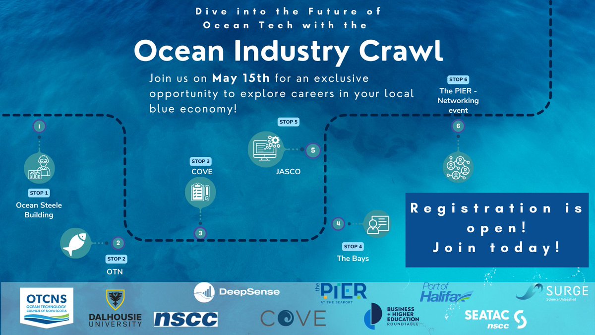 🌊 Dive into the Future of Ocean Tech! Join us on May 15th for the Ocean Industry Crawl – an exclusive opportunity to explore cutting-edge research, technology, and conservation efforts in the HRM's blue economy. Secure your spot today: buytickets.at/deepsense/1209…