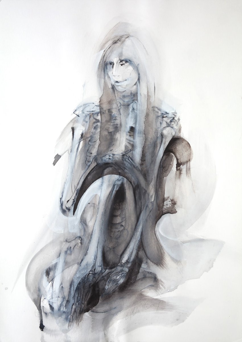 Neda Howaizi. Spellbound [Envoûtée] encre, dessin et aquarelle, 2019 nedahowaizi.com/2024/04/envout…