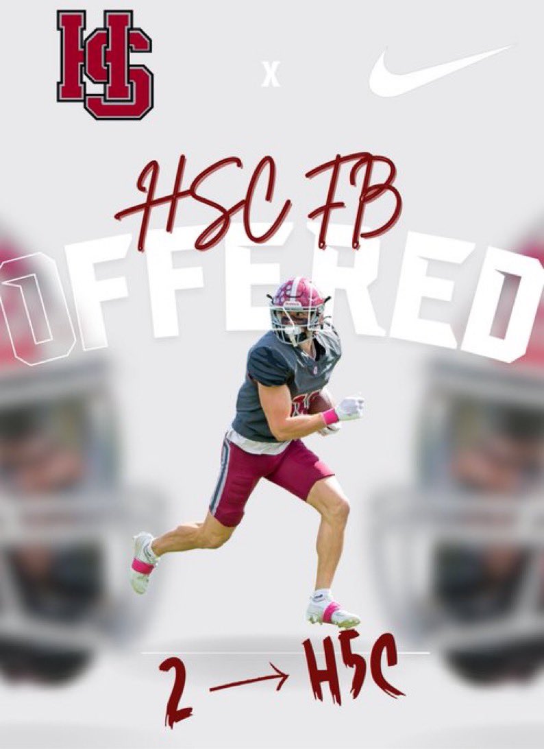 After a great conversation with @Coach_Luvara I’m blessed to have received an offer from @HSC__FOOTBALL! @WaliRainer @ballcoach98
