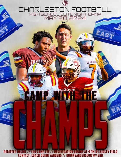 Come Join us on May 28th for our Elite football camp at University of Charleston Stadium. Camp is for any player in grades 9 - 12. charlestonfootballcamps.totalcamps.com/shop/EVENT #WE #CAMPSEASON #COMECOMETE