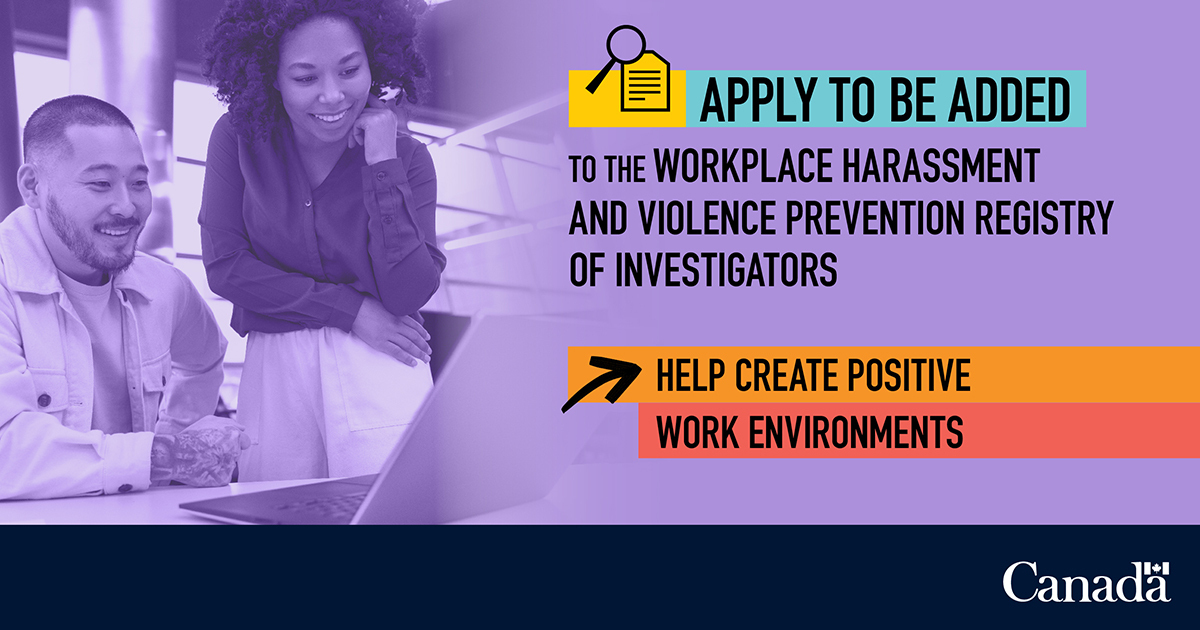 Did you know that we have a nation-wide list of independent investigators that employers can consult to help address occurrences of harassment and violence in the workplace? See how you can become a part of it ➡️ ow.ly/X7JB50RtAcB