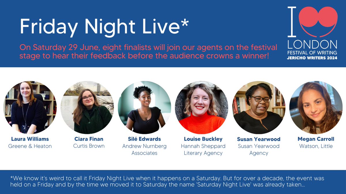 Of course, on Saturday night we'll be holding the final of our career-launching competition ✨

Eight finalists will join a panel of literary agents on stage🎉 @laurabirdland @iamciarafinan @sileloquies @LouiseMBuckley @sya_susan @MeganACarroll 

#LFOW24