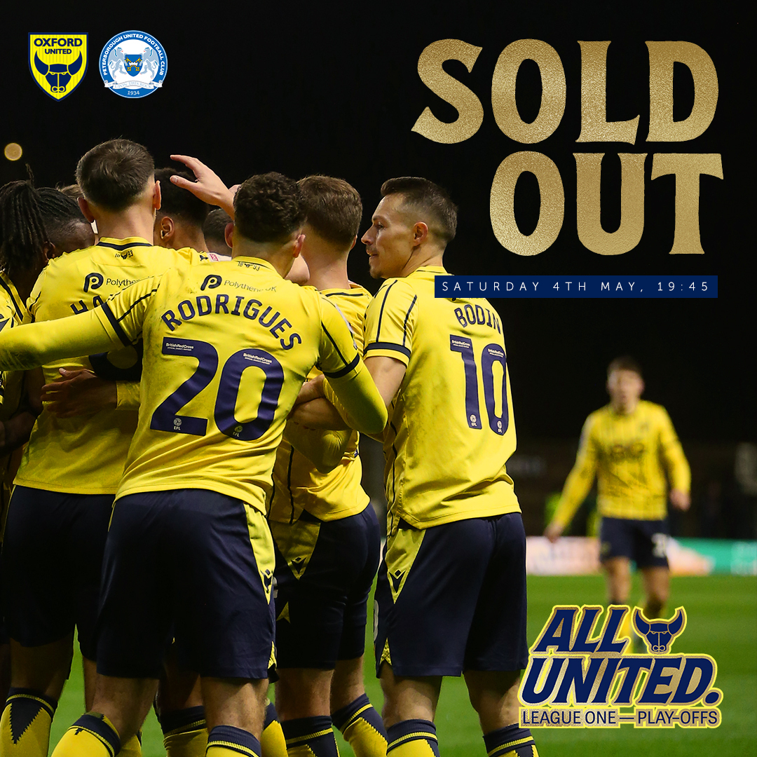 Our home Play-Off semi-final first-leg has now SOLD OUT ❌ Fantastic support from the Yellow Army!