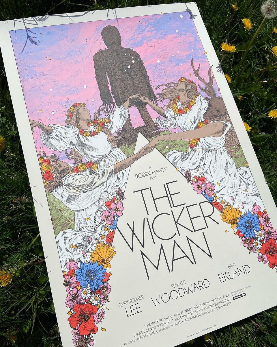 Stunning artwork for The Wicker Man by @richeybeckett. Available this afternoon via Prints of Thieves. Regular and variant editions will be available. 

posterpirate.co/movies/the-wic…

#thewickerman #posterdrop #alternativemovieposter