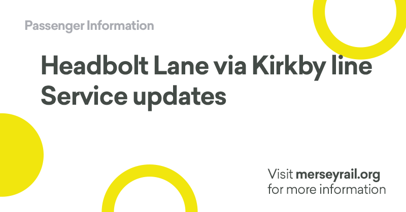 ⚠️ Latest Service Updates ℹ️ Due to delays caused by disruption on the line, some services on the Headbolt Lane line have been altered. merseyrail.org/journey-planni…