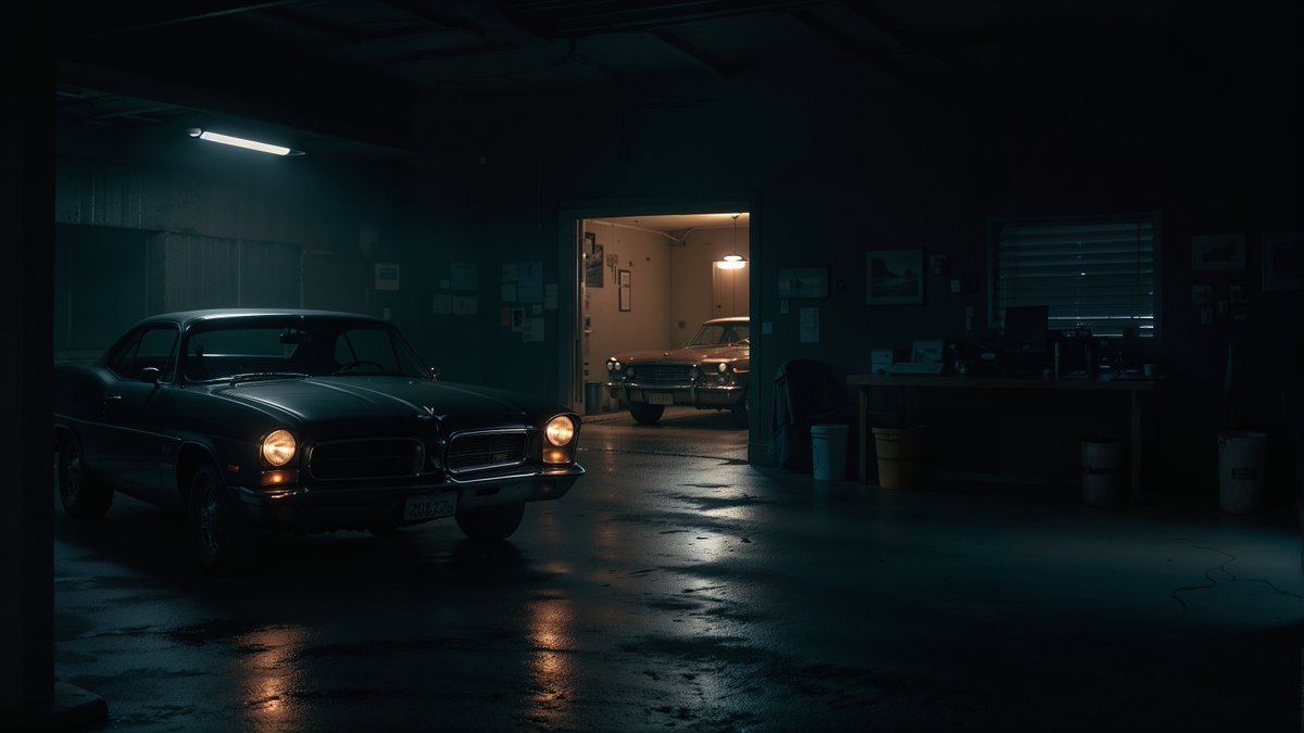 🎬Ultimate Cinematic Experience - Part 3 - Cars and Garage 🚗 This dark cinematic prompt works well with car and garage shots. I especially love the variety of angles generated by @LeonardoAi_. See the prompt and more examples in the Reply. Hope you like them!