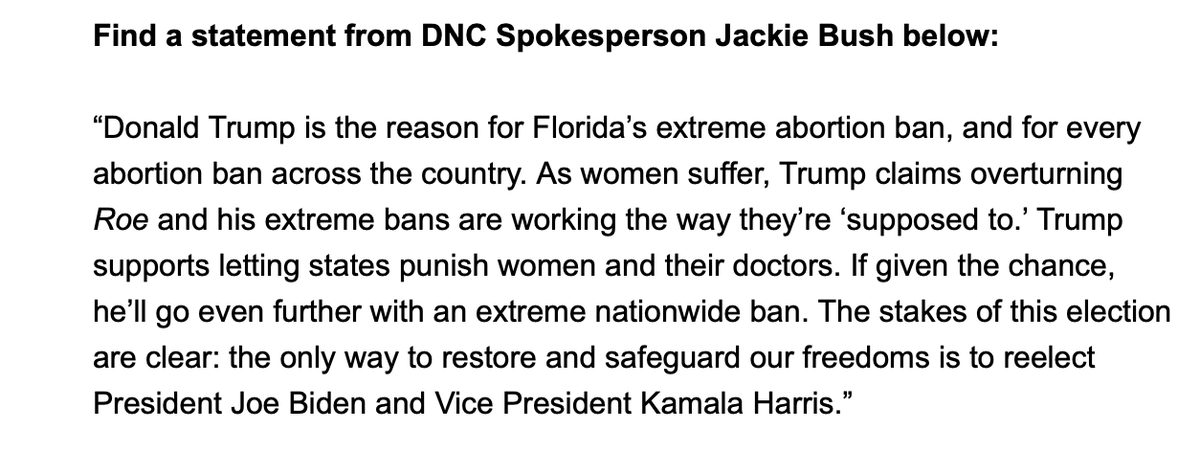 The @DNC continues to troll @realDonaldTrump on abortion. Officials will launch a sky banner over Trump's Mar-a-Lago Club this afternoon reading: 'Trump's Plan: Ban Abortion, Punish Women.'