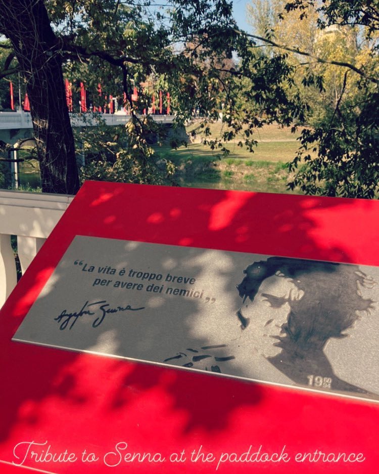 “Life is too short to have enemies/ La Vida es demasiado corta para tener enemigos” Took this picture of this beautiful tribute to Ayrton Senna last time I was working in the Imola paddock - the place where Motorsport lost this extraordinary icon 30 years ago today