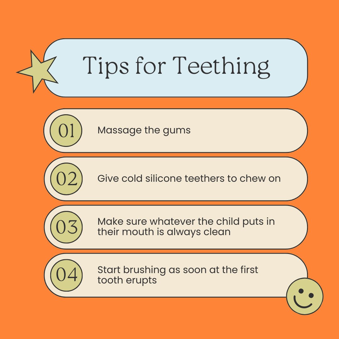 Teething can be tough, but we've got your back! Check out these 4 tips to ease the discomfort and keep those little smiles happy 😁🦷 #TeethingTips #HappySmiles #BabyTeeth #PediatricDentistry #KidsDentist #BoyntonBeach