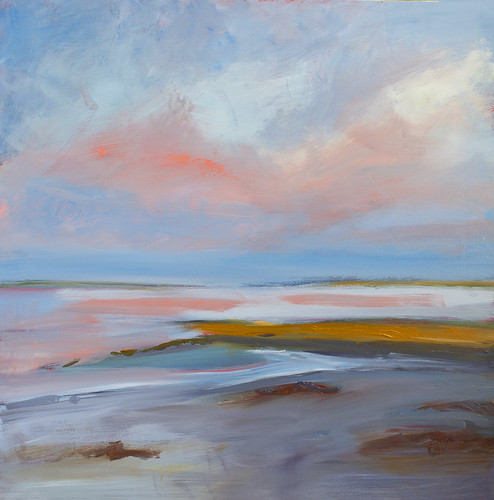 Fall in love with local art! This gorgeous 24'x24' oil painting 'Wet Sand Pink Sky' is by local artist Catherine Bagnell Styles and it just captures the heart <3 
#localart #halifaxart #halifaxns #canadianart #artgallery #artcollector #downtownhalifax #landscape #beachscene #art
