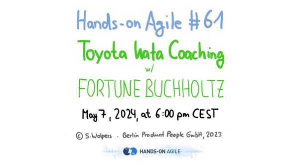 Join 160-plus peers: 📅 💯 🇬🇧 — May 7, 2024, at 6:00 PM CEST: 'HoA #61: #ToyotaKata #Coaching f. Agile Teams & Transformations with Fortune Buchholtz' buff.ly/3vC6D4m