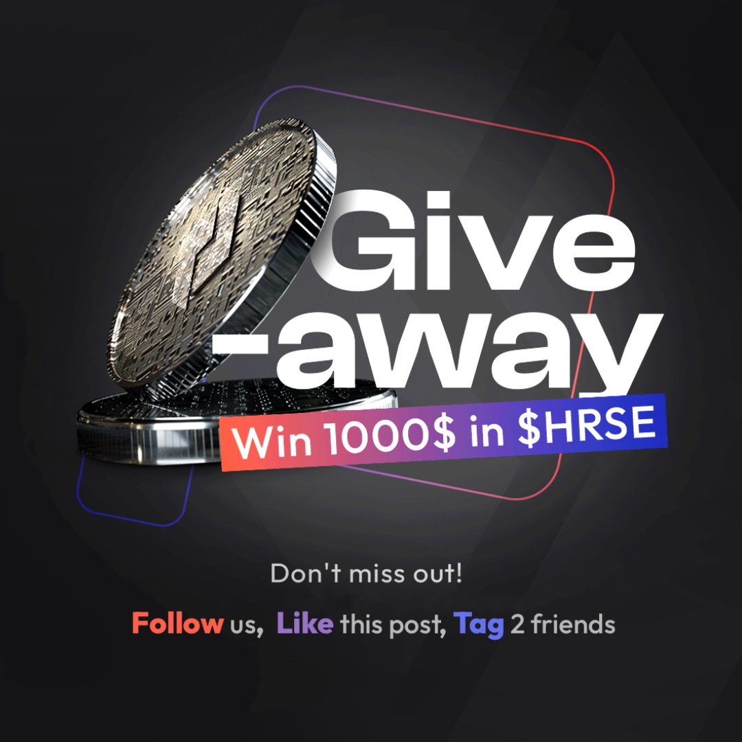 $1000 of $HRSE split between 5 winners! 🏇 To mark our upcoming TGE, we're giving you the chance to win some amazing prizes. To take part: 🐴 Follow @TWC_HRSE 🐴 Like this post 🐴 Tag 2 friends #Giveaway ends on the 15th May at 00:00 UTC!