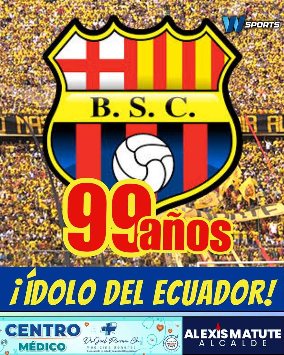 99 años en el corazón del pueblo. <a href="/BarcelonaSC/">BARCELONA S.C.</a> es su gente. ¡Feliz aniversario, querida comunidad amarilla!💛