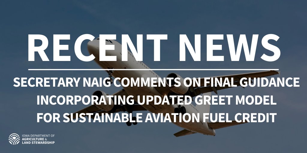 Sustainable aviation fuel offers huge potential for Iowa, but the details have to be right and Biden Administration has room for improvement. Check out Secretary @MikeNaigIA statement:  iowaagriculture.gov/news/sec-naig-… #IowaAg