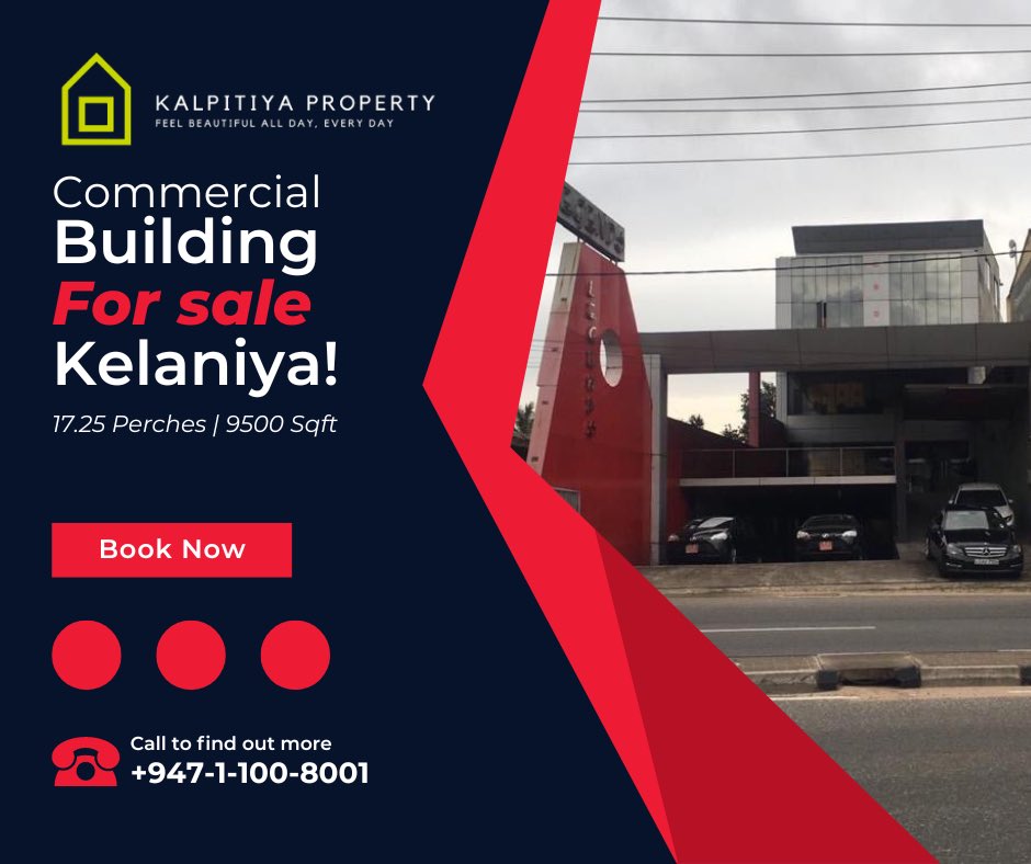 R-9360 | Commercial building for sale in Kelaniya

Contact us +9471 100 8001
Price LKR: 185 Million 

Land Details : 
- Extent: 17.25 perches
- Road Frontage: 50 ft
- Access Road Width: 60 ft

#commercial #commercialproperty #CommercialLand #commerciallandforsale #kelaniya