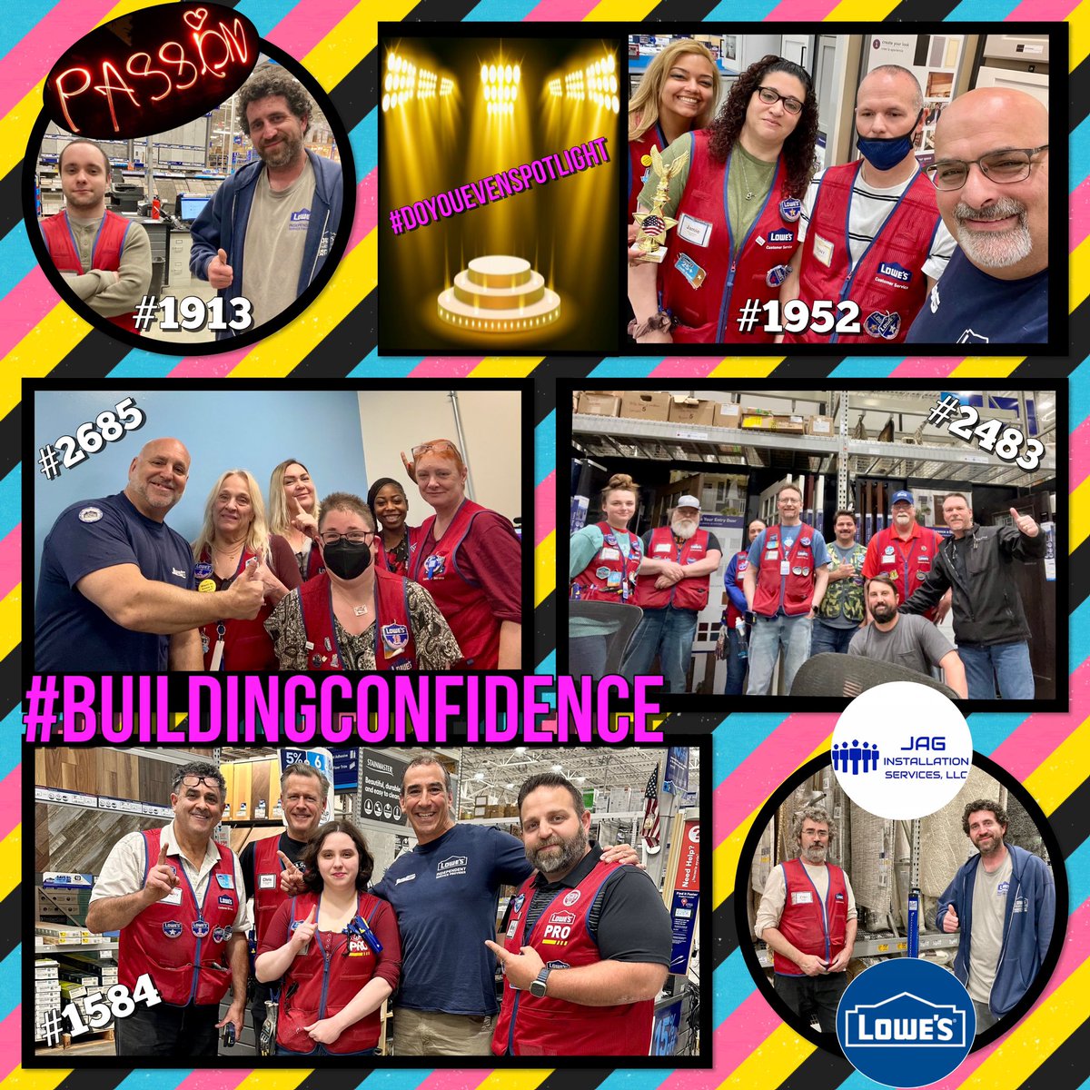 “Nothing is as important as passion. No matter what you want to do with your life, be passionate.”#JonBonJovi

We witnessed a ton of #joy at #Lowes #specialtyspotlight in #region18! One secret ingredient to JAG’s #heartandhustle is our #teams unwavering #passion!