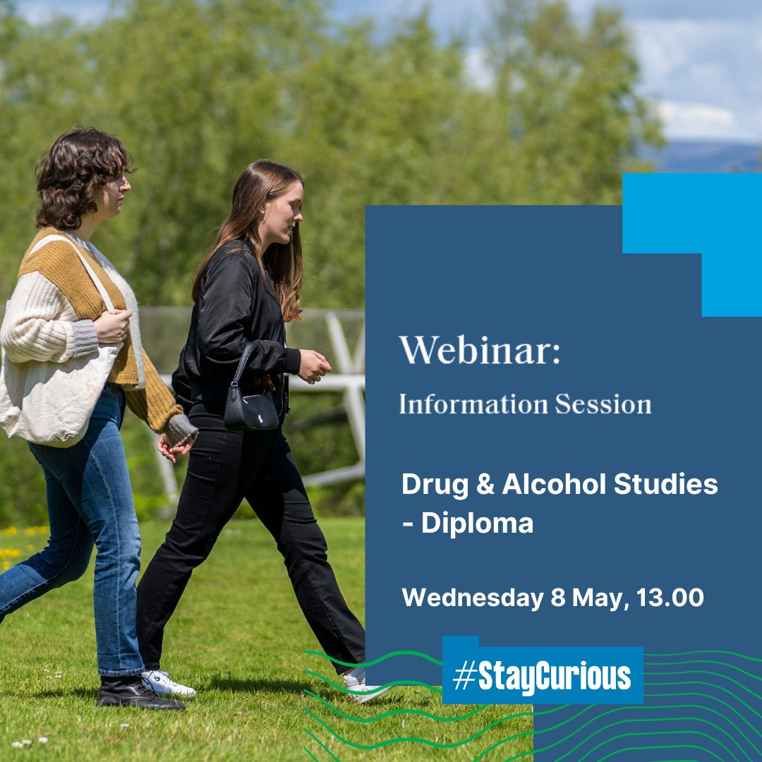 Do you wish to progress your professional education in the area of drug and alcohol studies? Attend the lunchtime webinar on Wednesday, 8 May for more information on Drug & Alcohol Studies (Diploma), an online, one-year programme. Register: ul.ie/gps/events/dip… #StayCurious