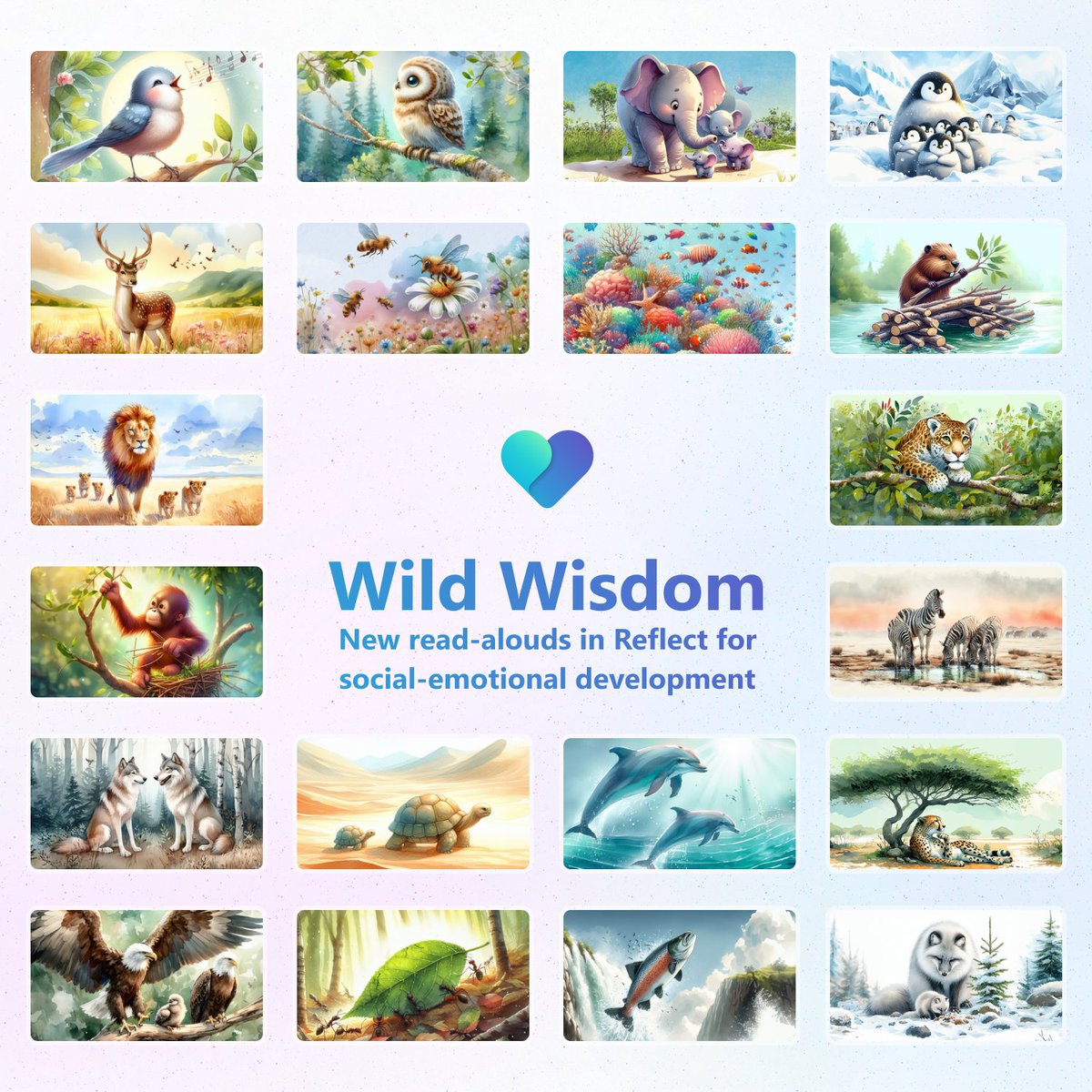 Explore social and emotional skills through nature with our new #ReadingCoach stories in #ReflectApp 💜🌿

Discover friendships in dolphins 🐬, empathy in elephants 🐘, teamwork in penguins 🐧, and much more! 🦓

👉 Check it out: reflect.do/stories

 #MIEExpert #EdTech #SEL