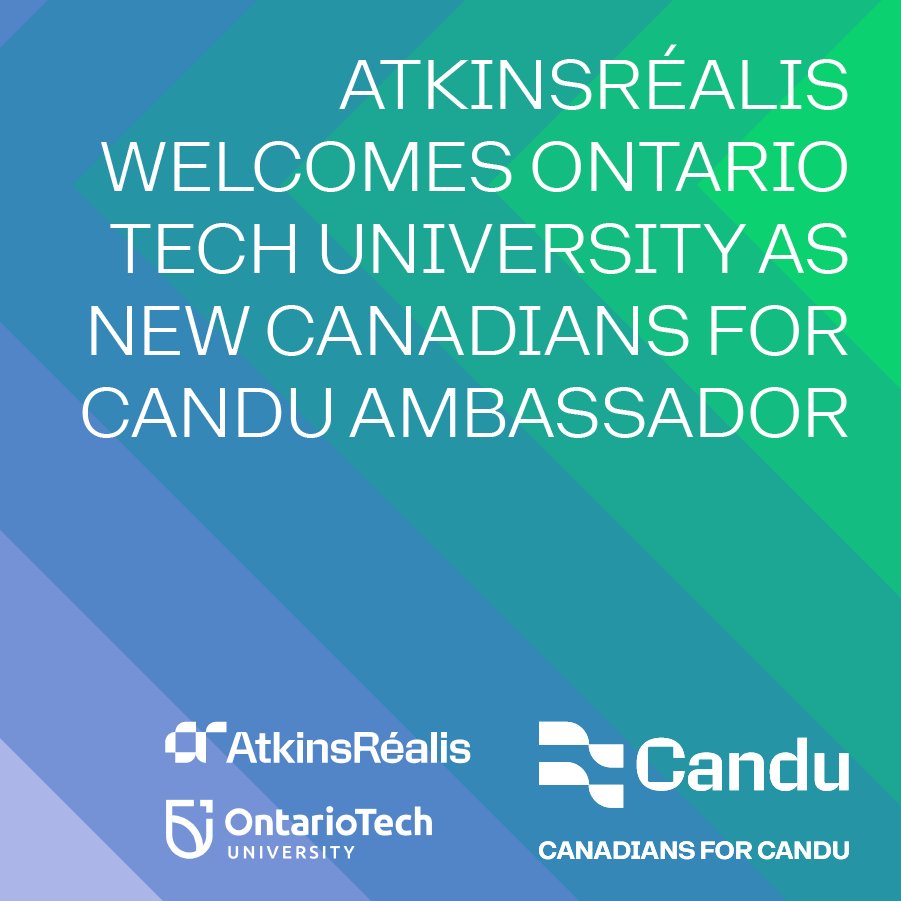 The @Canadians4CANDU campaign welcomes its latest ambassador: @ontariotech_u.
Read more here: atkinsrealis.com/en/media/trade… 
#CanadiansForCANDU #NetZeroNeedsNuclear #CANDUMONARK