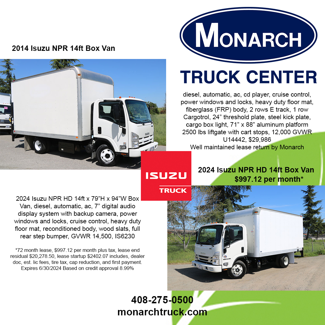 Explore the excitement at our brand-new Monarch Truck Center site, conveniently located at 1015 Timothy Drive, San Jose. As the top-rated Isuzu Dealer in the Western Region, we're your premier destination for all your medium duty truck needs.
#monarchtruck #isuzutrucks
