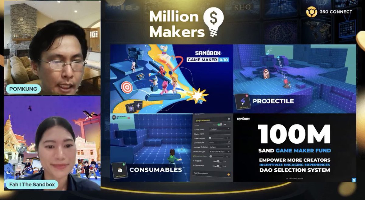 skysaengsawang's tweet image. ✨ Excited to always share how @TheSandboxGame we're empowering the next gen game creators in the blockchain gaming world! Thanks @NFT360_official and #360Connect for having us. 

😉 Don’t miss out on the upcoming course: 360academy.jventures.co.th/courses/introd…