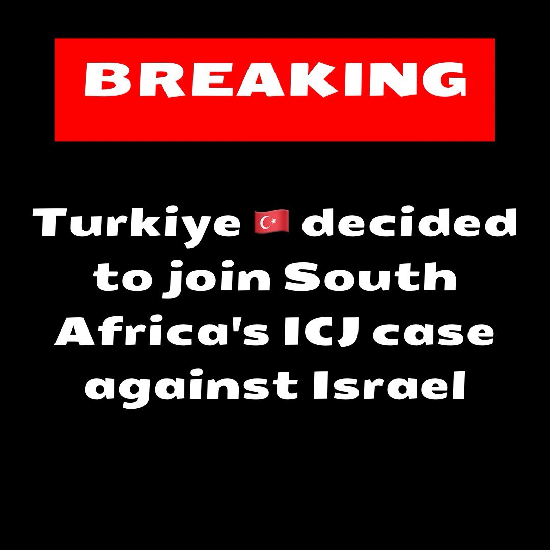 🚨BREAKING🚨

Finally, Turkish Foreign Minister Hakan Fidan has announced that Turkiye would join in South Africa's genocide case against Israel at the International Court of Justice (ICJ).

Let us all keep the pressure on and not stop until we see an immediate end to this…