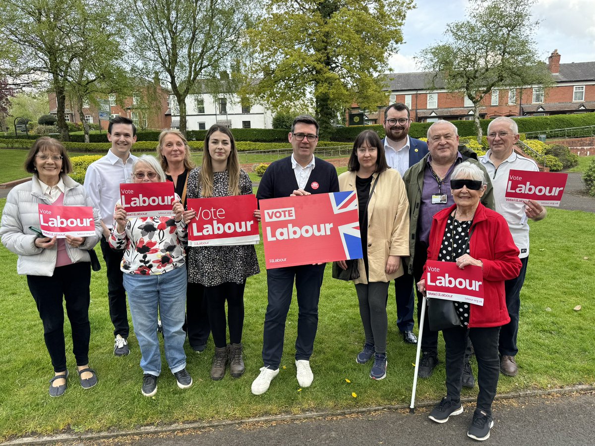 Meeting up with @AndyBurnhamGM Bury Council Leader @Eamonn_OB and Labour candidate for Pilkington Park @CllrLFitzPilky for more campaigning. Tomorrow, use both your votes for Labour #VoteAndy #VoteLiz Don’t forget your voter ID!