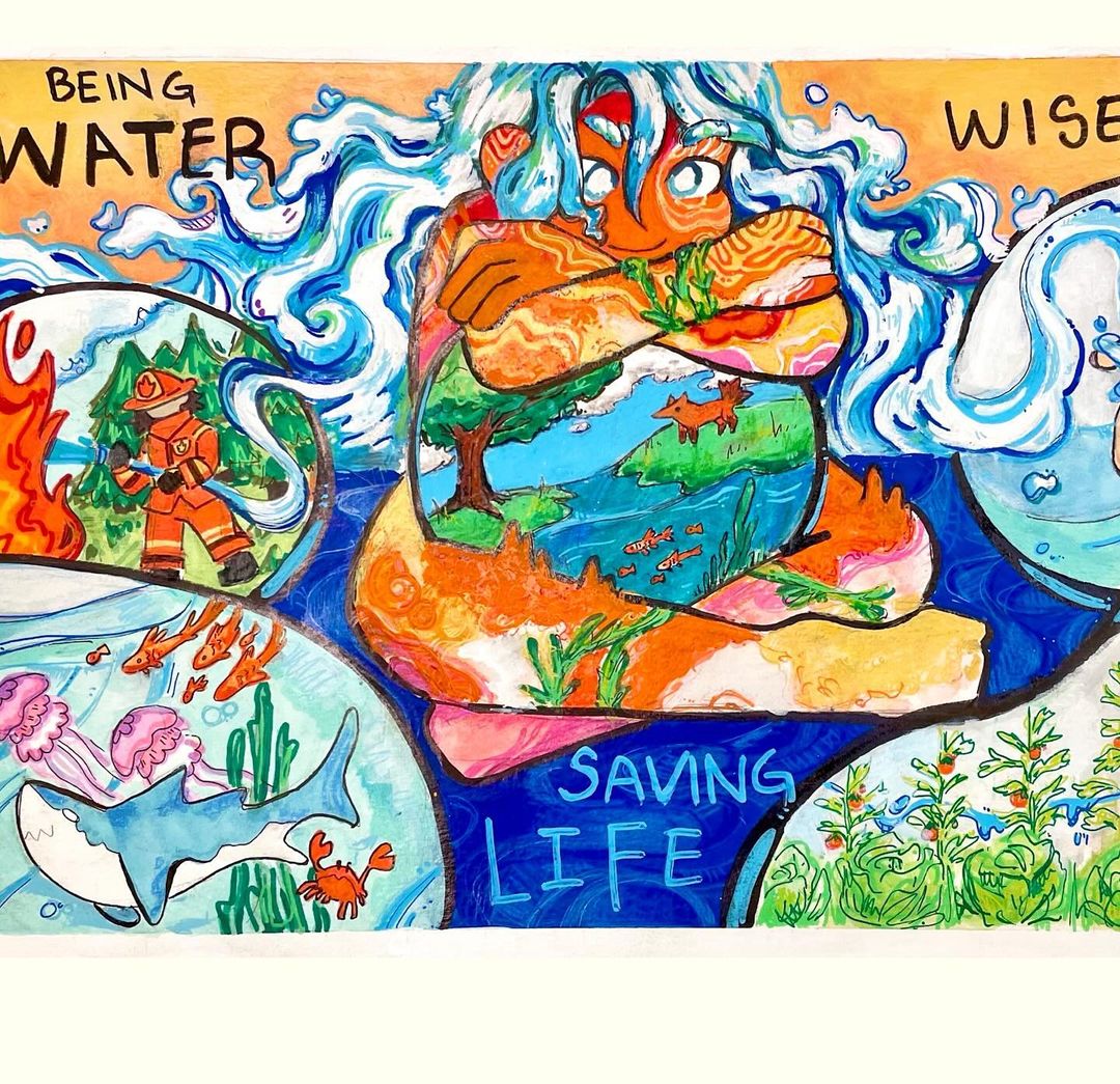 Congratulations to 11th grader Allysen Tang for winning 1st place in the 2024 WVWD ‘Water
Wise Is’ art contest. Allysen’s piece explores a variety of ways to be wise with water in our community. She created this wonderful piece using watercolor and acrylic paints. Well done!