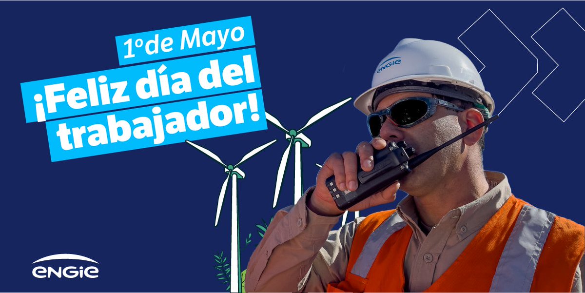 #DiaDelTrabajador Queremos dedicarles un especial agradecimiento a todos nuestros trabajadores y trabajadoras de ENGIE Chile 👏 Gracias a su compromiso y entrega diaria es que somos capaces de avanzar como equipo hacia nuestras metas energéticas y renovables para el país ⚡