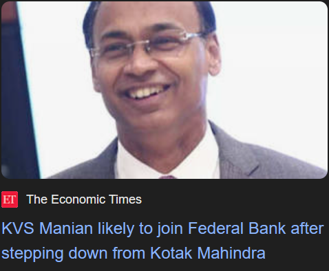 A huge positive news for Federal Bank if Mr. Manian joins federal bank and stock has already near its life time high and if bank crossed 166 tomorrow than a massive up move will heaping in this bank stock. #FEDERALBNK