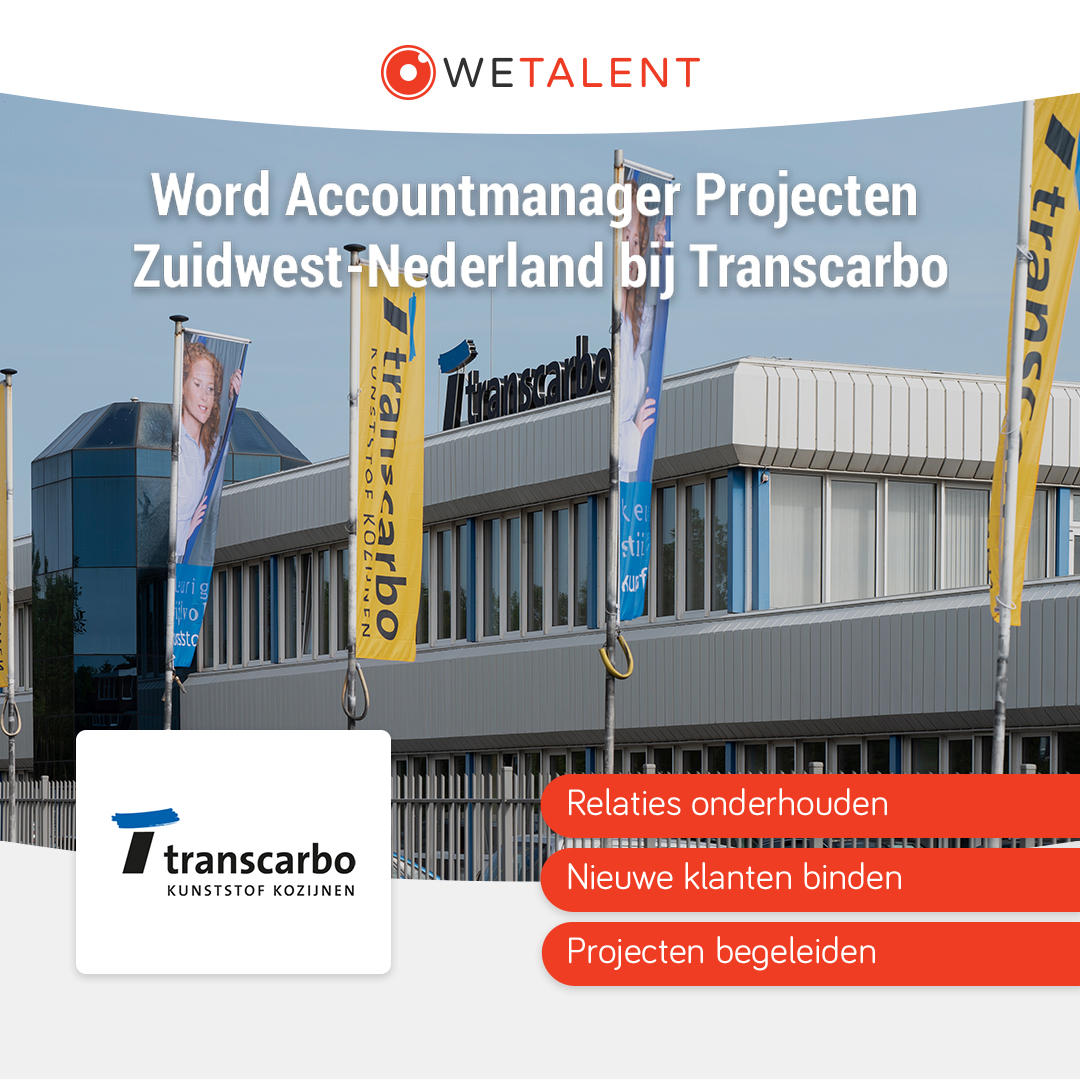 Transcarbo is dé partner voor woningbouwprojecten. 

Wil jij bijdragen aan het verdere succes van Transcarbo? Als Accountmanager Projecten krijg jij de verantwoordelijkheid voor het onderhouden en uitbreiden van klantrelaties in Zuidwest-Nederland. 📍

🔗 wetalent.nl/kandidaat/vaca…
