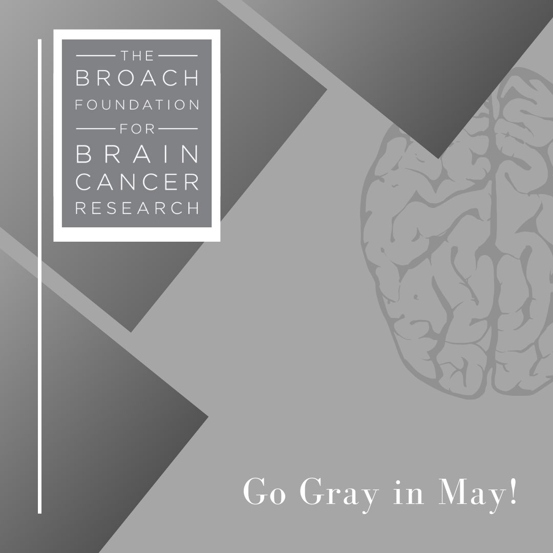 It’s brain tumor awareness month!
Who do you #GoGrayInMay for?

Join us this #GrayMay by supporting research & raising awareness to conquer brain cancer tumors once and for all!

The Broach Foundation wants to bring hope that a cure is within reach!
#NoOneFightsAlone #Endcancer
