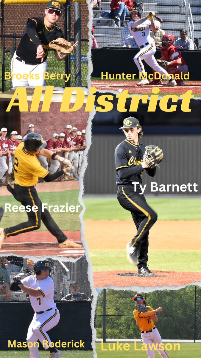 Congrats to our All-District 5AAAA players! @LukeL_07, @MasonRoderick8, @h_mcdonald34, @BrooksBerry37, @Frazierreese210, and @tybarnett_32! @JBoggsMulti @mcminnathletics @DPADrewCook @DPAGabeGarcia @DPASports @5StarPreps @tnballplayers @PrepBaseballTN