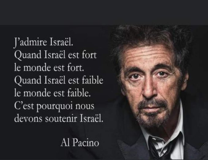 @i24NEWS_FR @TheAvnerSolal hélas, parmi les acteurs, #RobertDeNiro et #AlPacino doivent se sentir un peu seuls dans le combat sur l'#antisémitisme ! 🇮🇱🩷